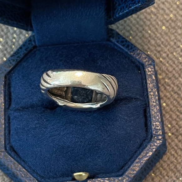 David Yurman Blue Topaz Noblesse Cable Ring 925 Sterling Silver &14k Gold Size 6 - Picture 6 of 8